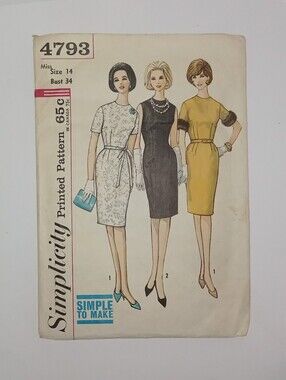 Simplicity #4793 Sewing Pattern Size 14 Bust 34